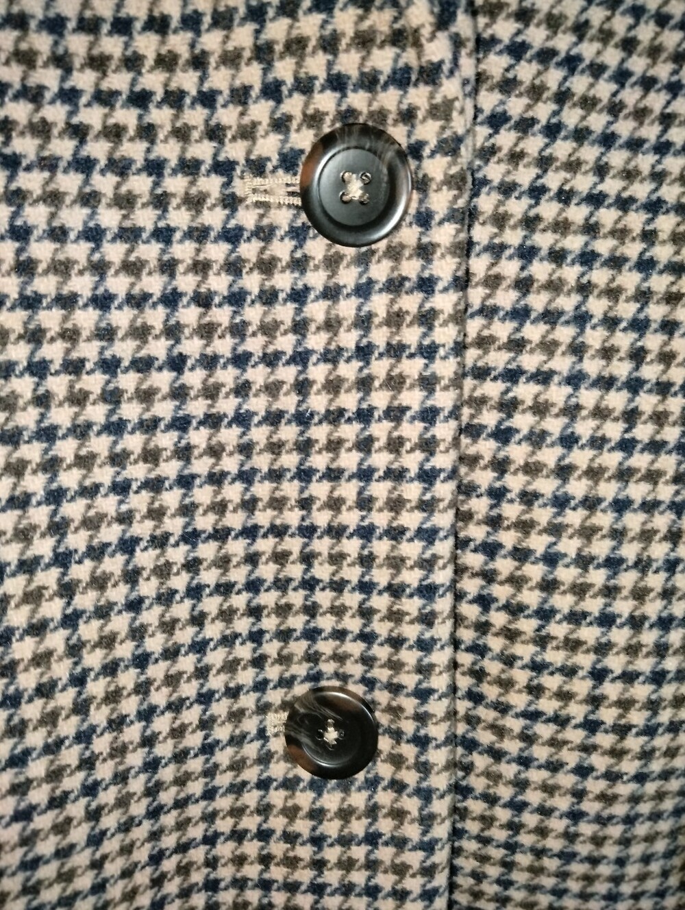 Abercrombie & Fitch (Size L) Wool Blend Houndstooth Blazer Jacket - Brown/Black - Picture 5 of 16